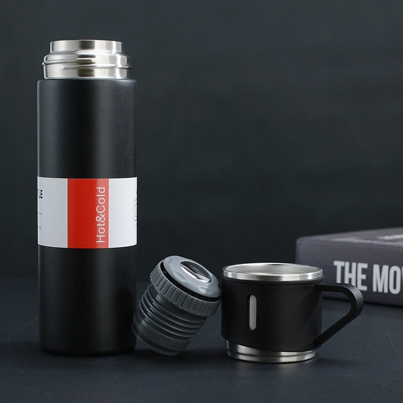 Christmas Hot 500ml Business Termos Custom Logo Insulated Travel Mug Water Bottle Vacuum Thermo Flask Gift Set Box with 2 Cups