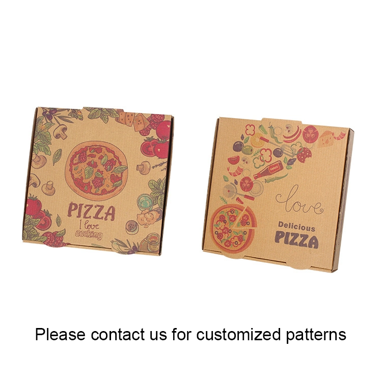 Custom Logo Printed Brown Kraft Paper Pizza Box Food Packaging