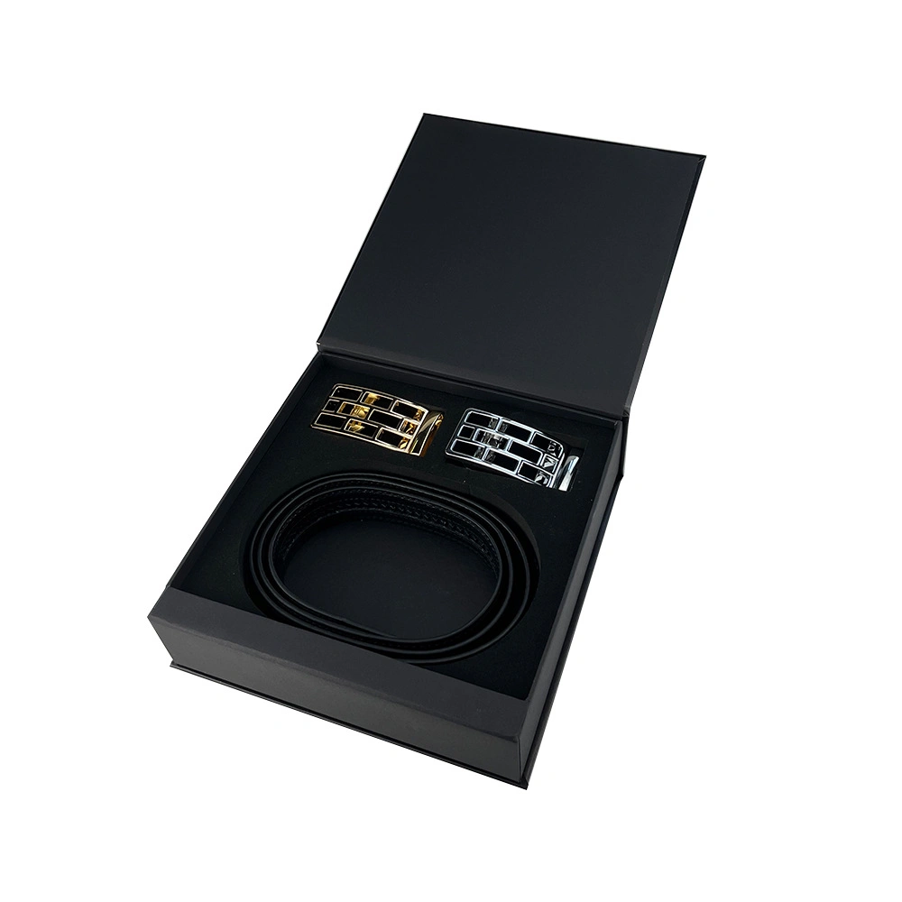 Custom Design Men Band Bow Tie Belt Boutique Jewelry Set Packaging Cases Luxury Personalized Magnetic Folding Watch Gift Box