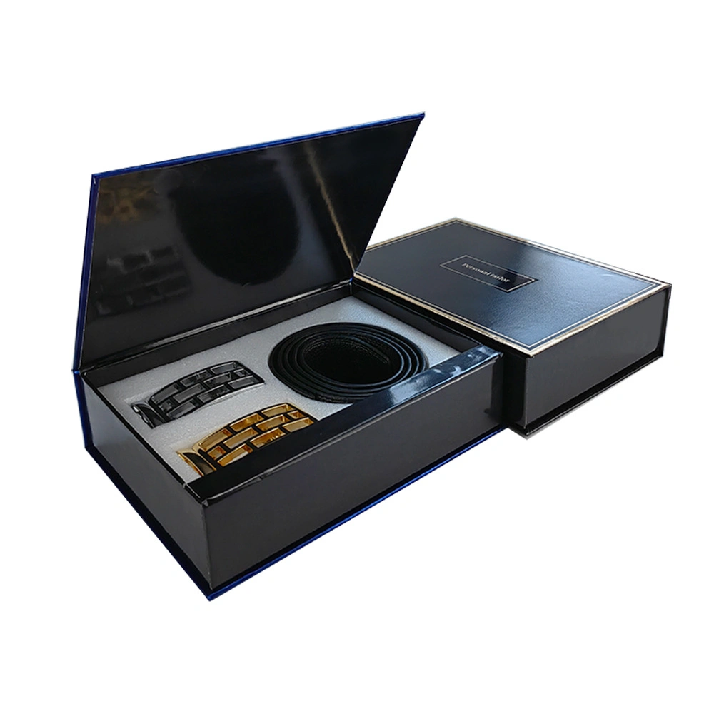 Custom Design Men Band Bow Tie Belt Boutique Jewelry Set Packaging Cases Luxury Personalized Magnetic Folding Watch Gift Box