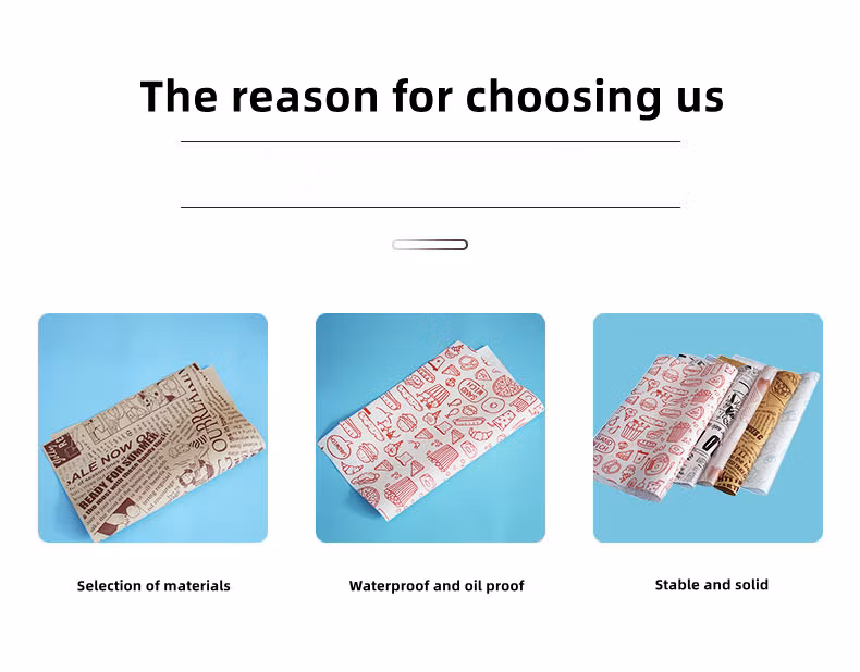 Wholesale Custom Eco Friendly Greaseproof Water Proof Deli Pizza Fried Food Wrapping Paper