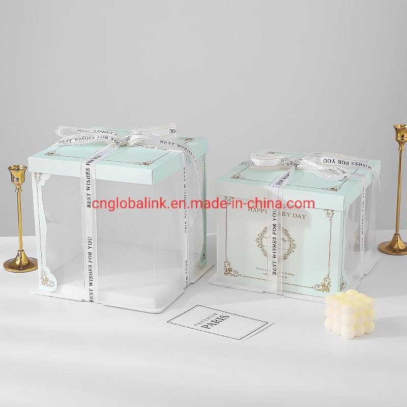 Cake Packaging Birthday Custom Clear Tall Transparent Cakes Boxes in Bulk 6/8/10 Inch