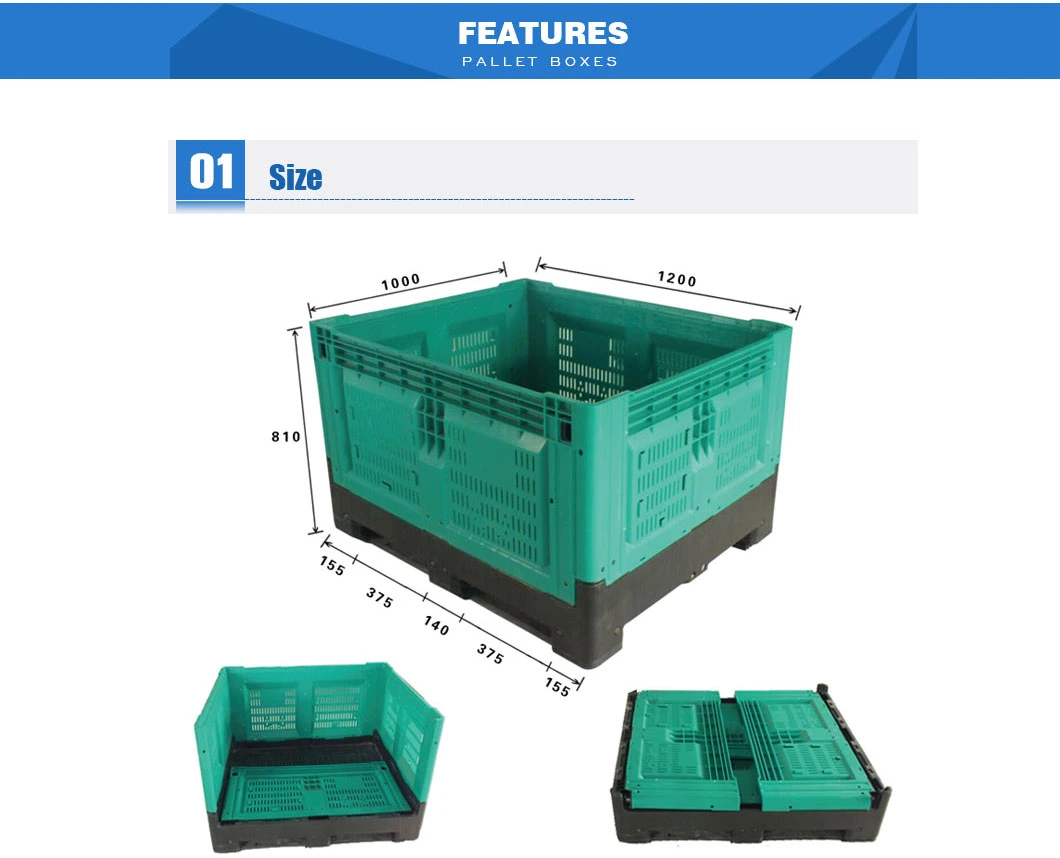 1200*1000 Vegetables Mesh Folding Plastic Pallet Box for Sale