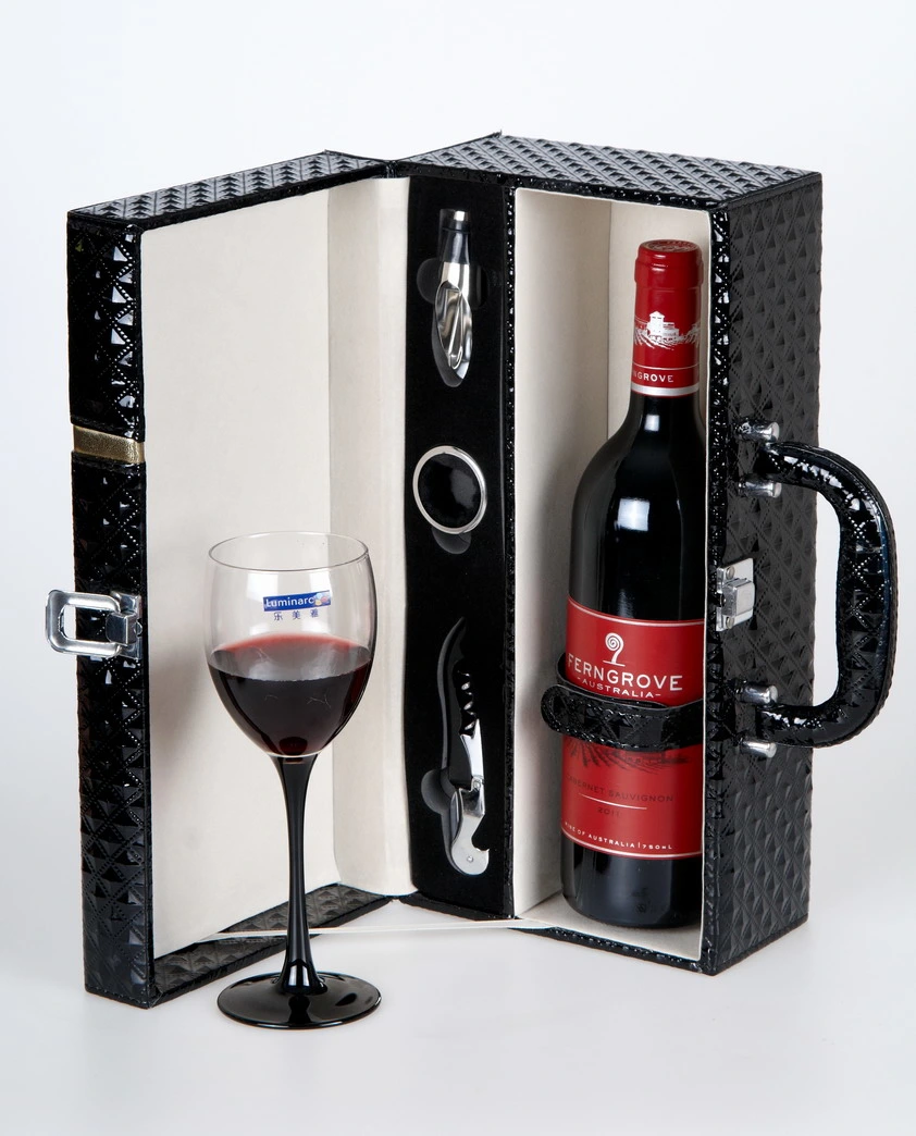 Portable Single Wine Bottle Packaging Leather Box Custom Storage Gift Luxury Classic