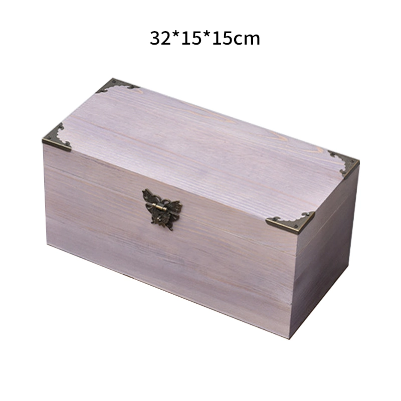 Custom Wholesale DIY Pine Jewelry Storage Boxes with Hinged Lid Wooden Box