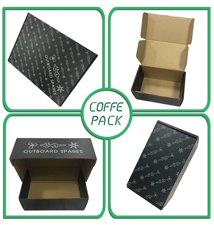 Black Cardboard Paper Mailer Box Carton Packaging E Flute Corrugated Box