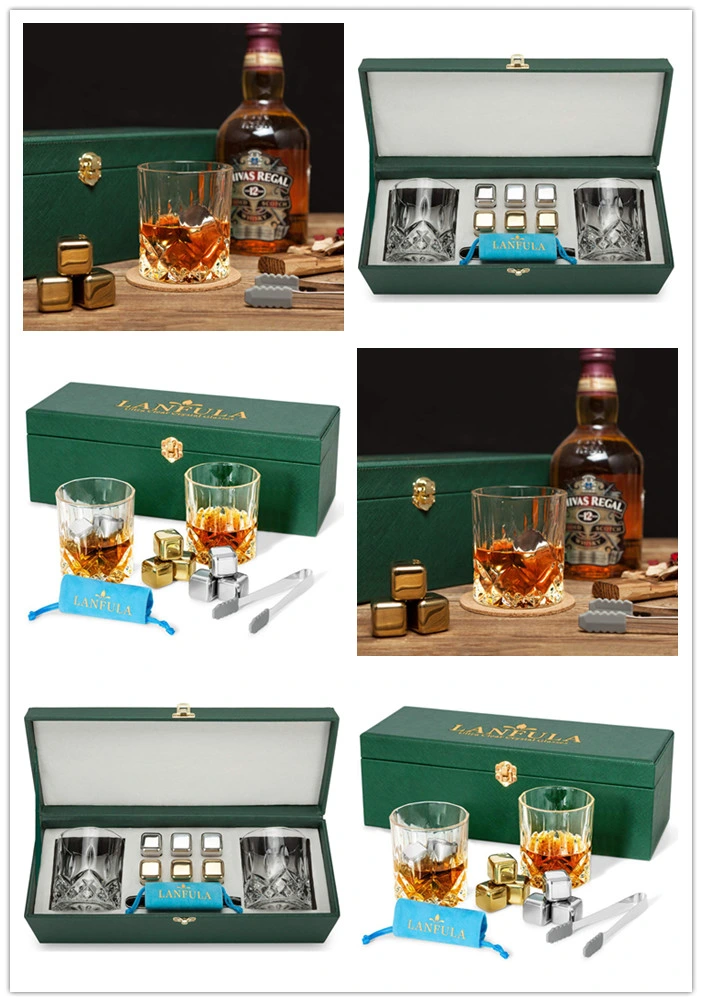 Personalized Luxury Leather Whiskey Glass Wine Box