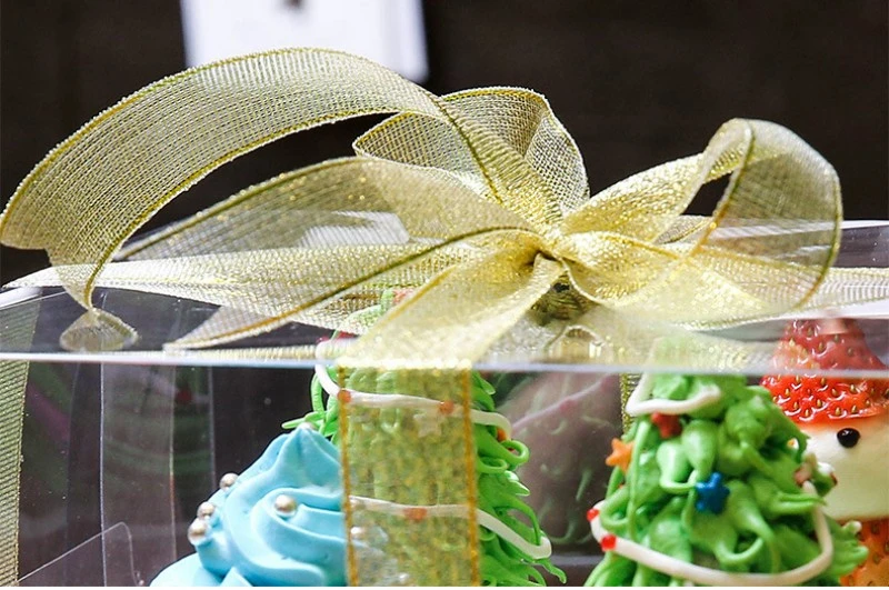 Custom Logo 2/4/6/12 Holes Cupcake Plastic Pet Packaging Mini Transparent Bulk Cheese Cake Box for Birthday Wedding Party