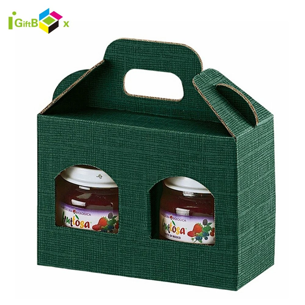 Six Pack Carton Divider Custom 4 Foldable Paper Glass Carrier Bottle Wine Gift Corrugated Cardboard 6 Beer Corrugated Handle Paper Box