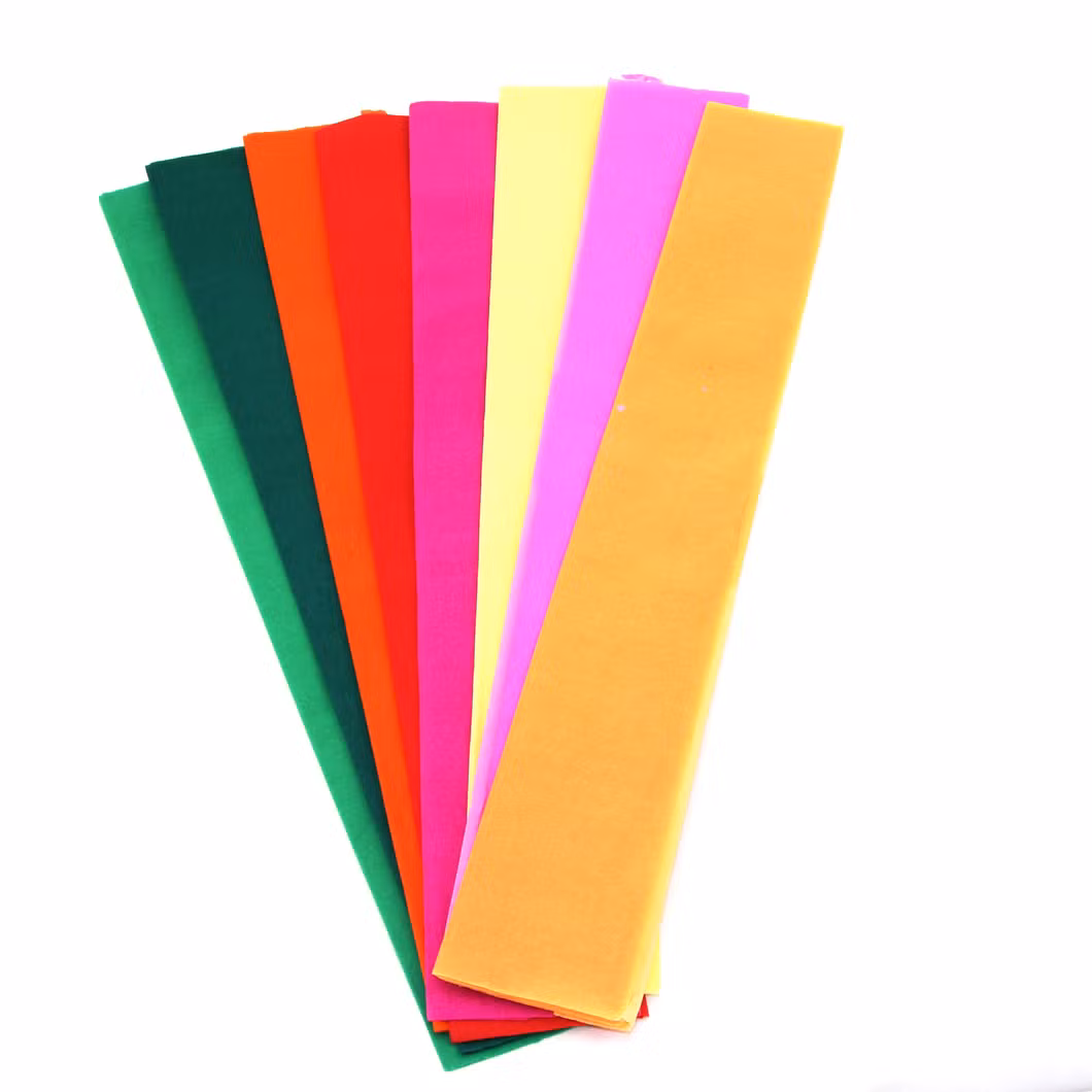 Hot Double Sides Gift Wrapping Crepe Paper in Roll Wholesales Eco-Friendly Handmade Crepe Paper