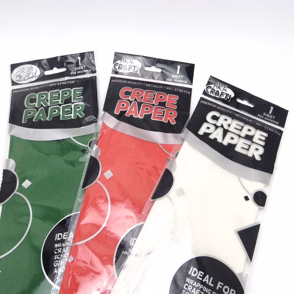 Hot Double Sides Gift Wrapping Crepe Paper in Roll Wholesales Eco-Friendly Handmade Crepe Paper