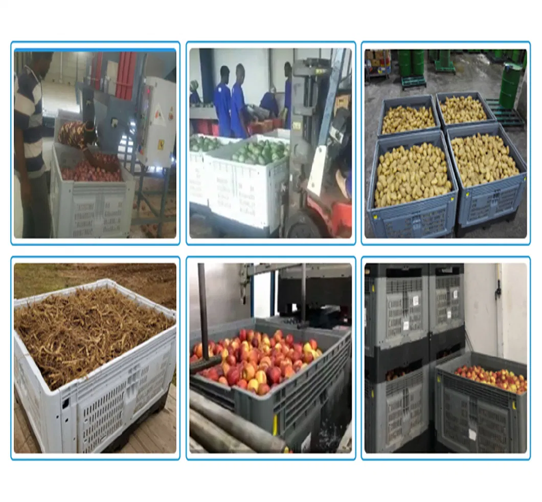 1200*1000*810 Heavy Duty Folding and Moving Packing Plastic Fruit Storage Plastic Pallet Container Box