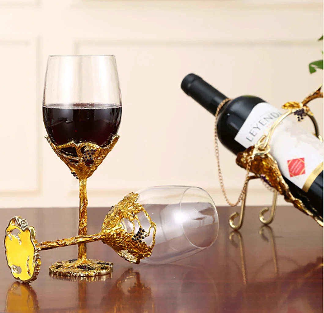 Enamel Crystal Wine Glass Decanter Set Creative Wine Tall Glass Premium Wedding Gift Box
