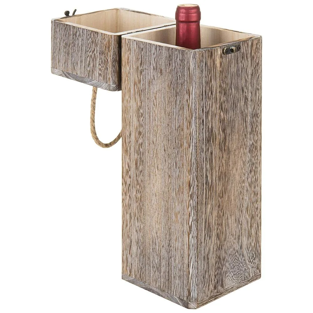 Customization Wood/Wooden Gift Box with Rope Handle for Red Wine Packing/Storage