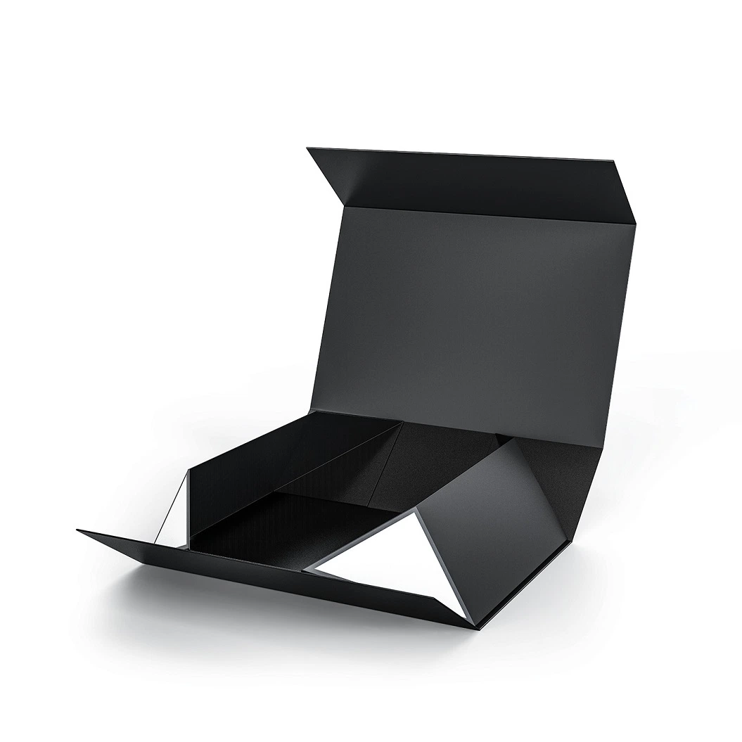 Custom Logo Premium A4 Size Magnetic Cardboard Black Boxes Folding Wholesale Gift Box Like Book Cover