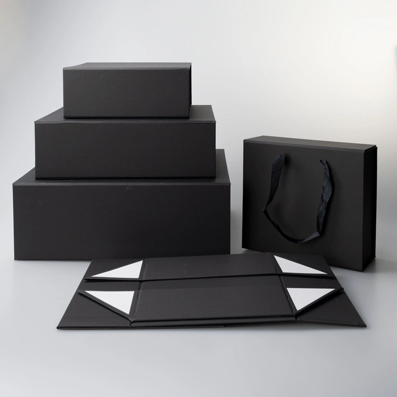 Customize Logo Hard Cardboard Book Shape Magnetic Close Packaging Gift Box Foldable Paper Box