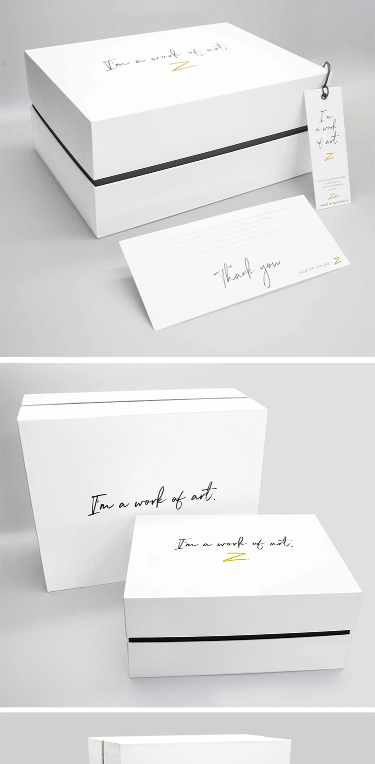 Custom Luxury High Quality Rigid Cardboard Packaging White Removable Lid Paper Gift Boxes with Neck