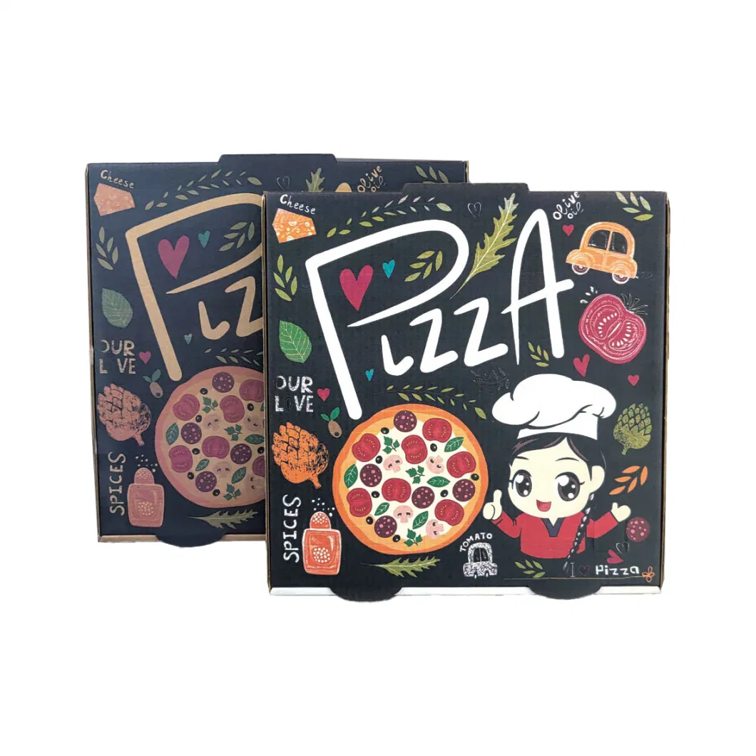 Custom Logo Printed Brown Kraft Paper Pizza Box Food Packaging