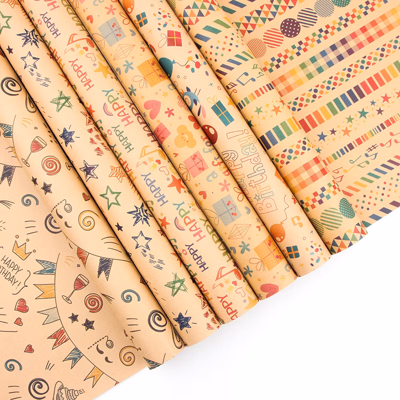 Custom Beautiful Christmas Decorations Wrapping Paper Rolls Wholesale Eco-Friendly Packaging Paper