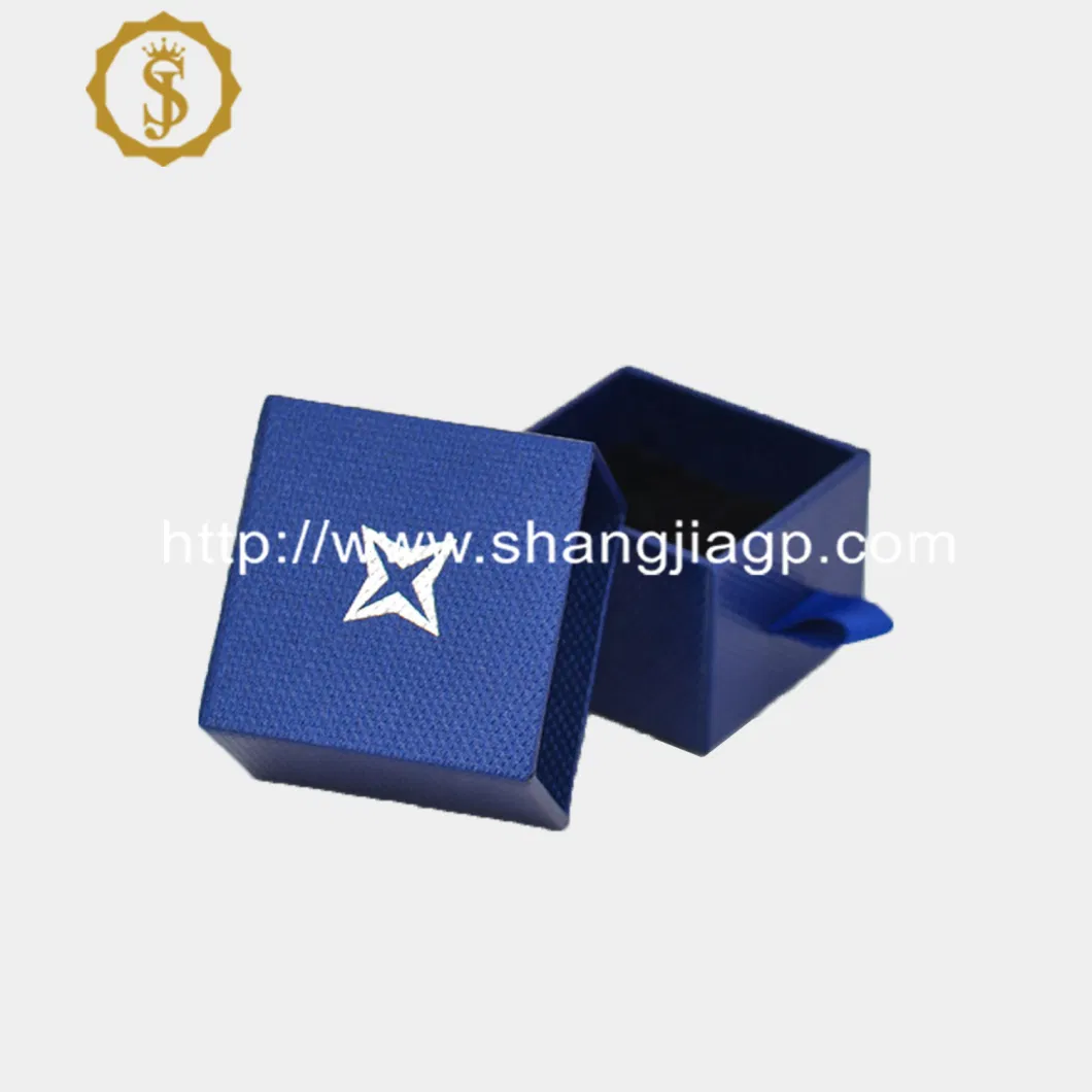 Luxury Unique Wholesale Custom Blue Drawer Cardboard Gift Packaging Necklace Earring Velvet Paper Jewelry Boxes with Logo