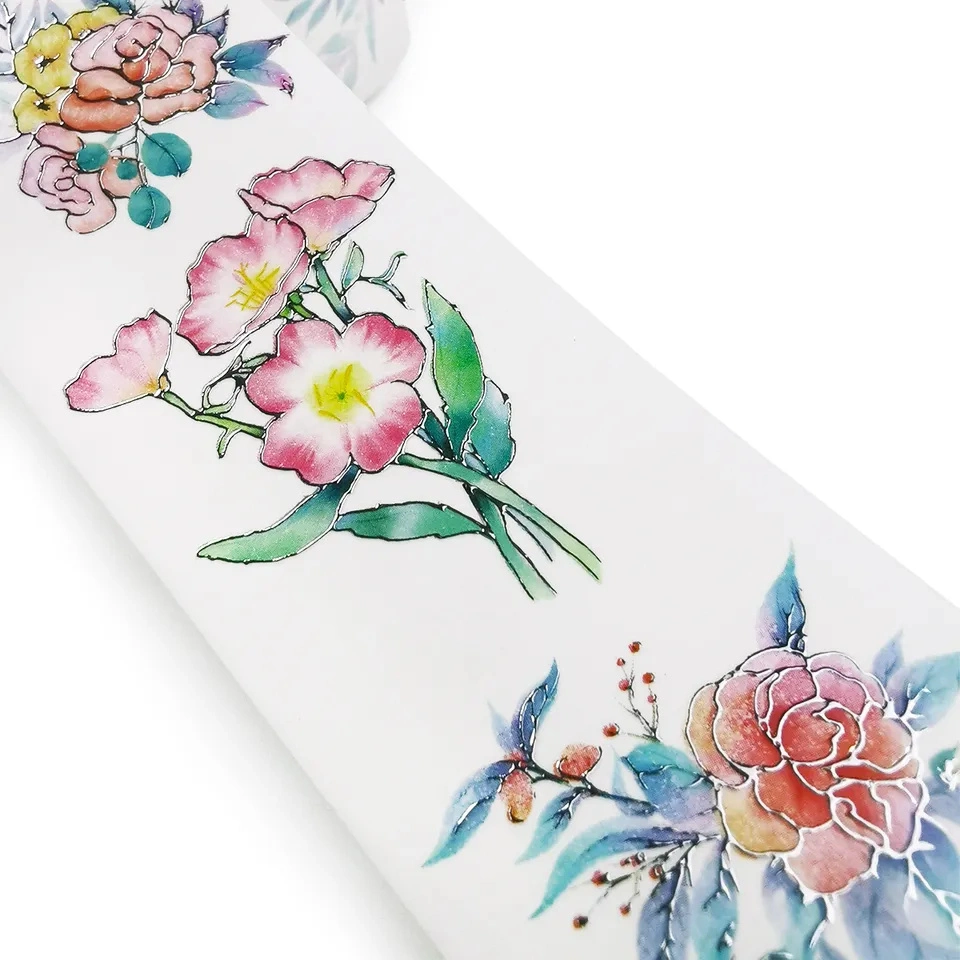 Custom Adhesive Gold Foil Hot Stamping Printing Washi Tape, Waterproof 3D Embossed Varnished DIY Masking Paper Planner Sticker