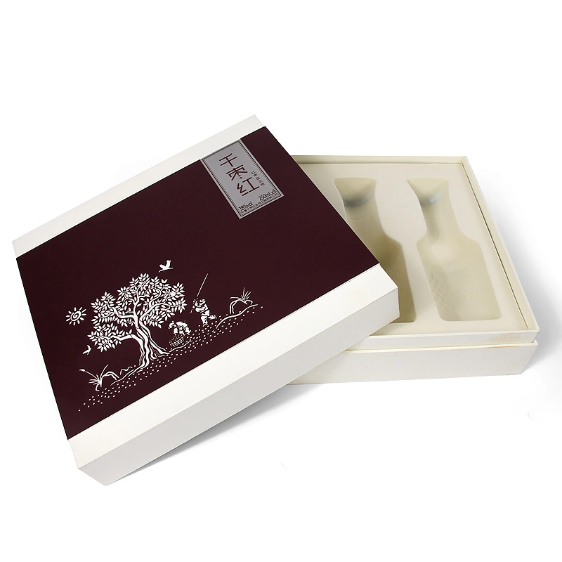 Firstsail Competitive Price Custom Lid and Base Gift Box 2 Bottle Wine Box Packaging