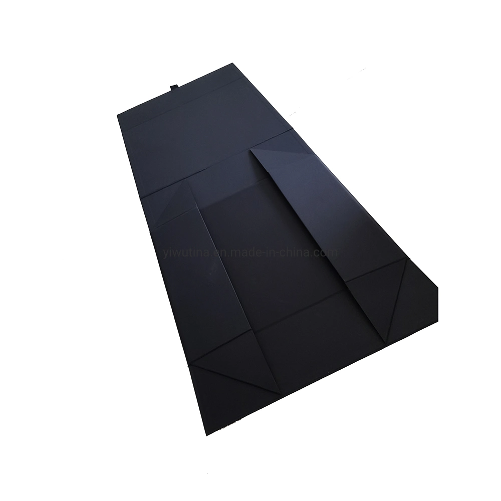 Book Shape Luxury Magnetic Black Cardboard Gift Foldable Box with Magnet Closure