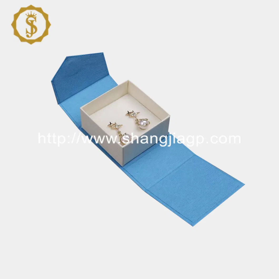 Sky Blue Men Magnetic Book Shape Style Jewelry Box for Man Jewellery Packaging
