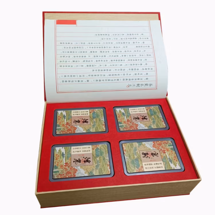 China Suppliers Luxury Design Gift Book Style Packaging Box Magnetic Closure Gift Box for Green or Black Tea