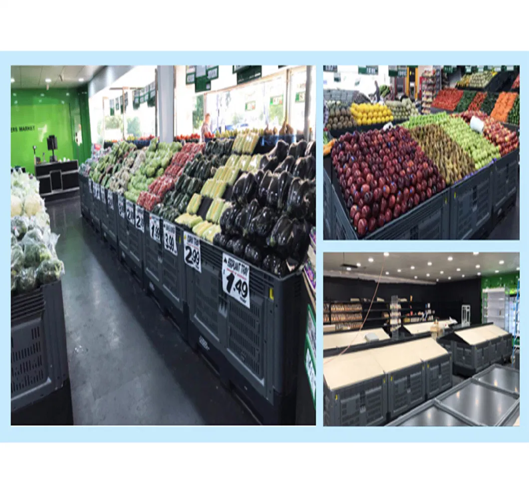 1200*1000*810 Heavy Duty Folding and Moving Packing Plastic Fruit Storage Plastic Pallet Container Box