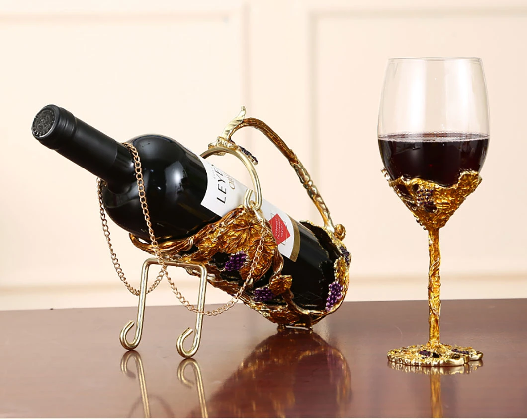 Enamel Crystal Wine Glass Decanter Set Creative Wine Tall Glass Premium Wedding Gift Box