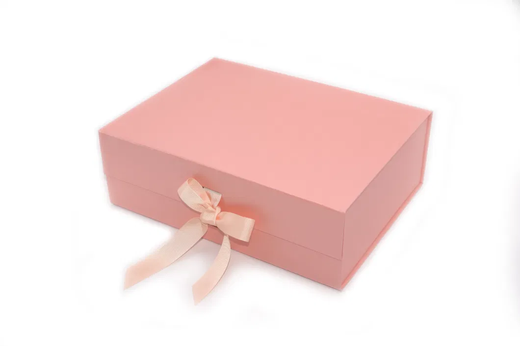 Custom Logo Flip Foldable Rigid Cardboard Packaging Large Luxury Black Folding Book Shaped Magnetic Closure Lid Paper Gift Box