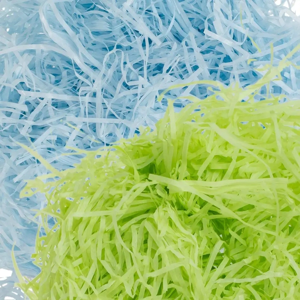 Multi-Colored Shredded Paper Crinkled Basket Raffia Grass for Gift Packaging Decorative Box Filler Filling Paper for Cosmetics