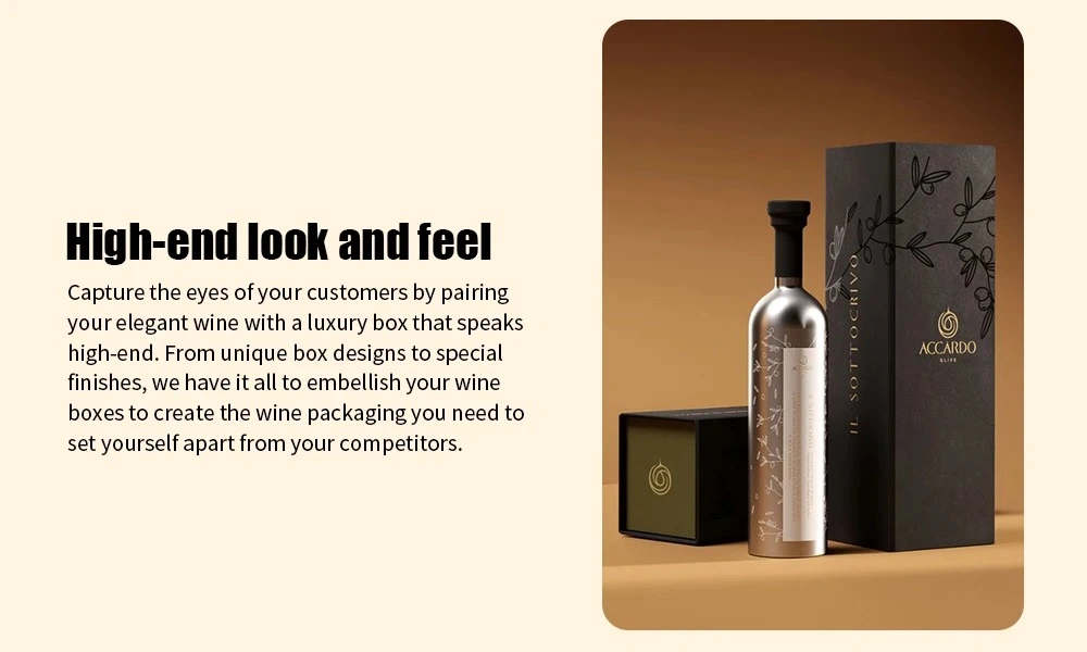 Custom Black Whisky Alcohol Drink Bottle Spirit Gift Wine Packaging Box