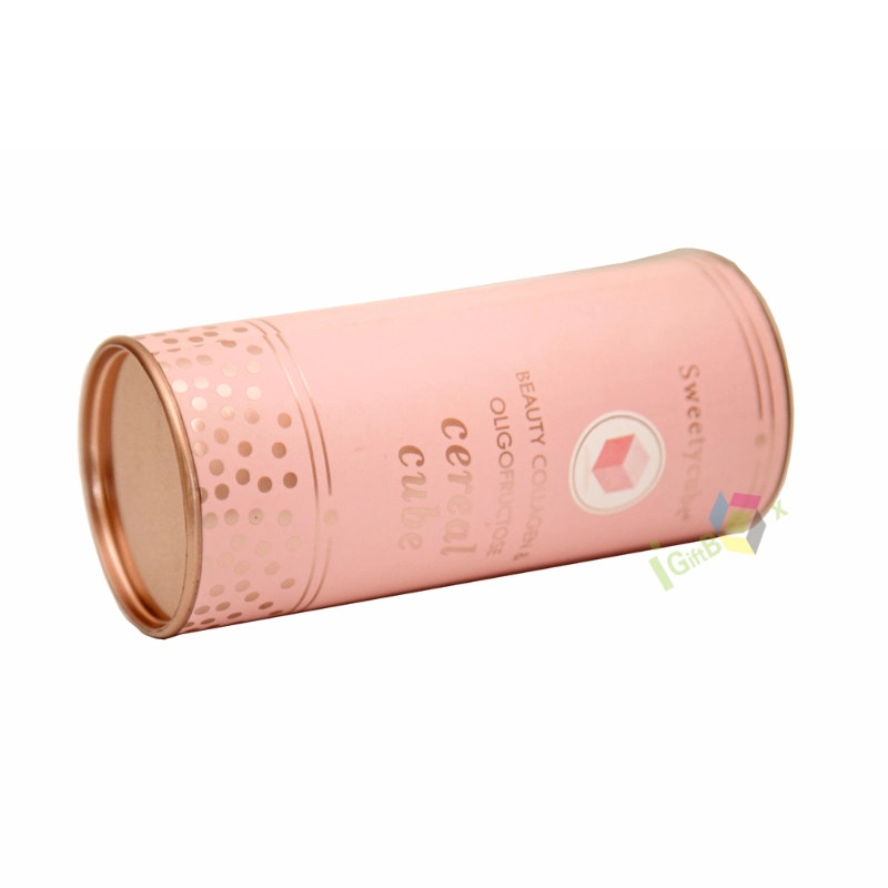 Custom Wholesale Luxury Pink Cylinder Silk Scarf Tube Gift Box