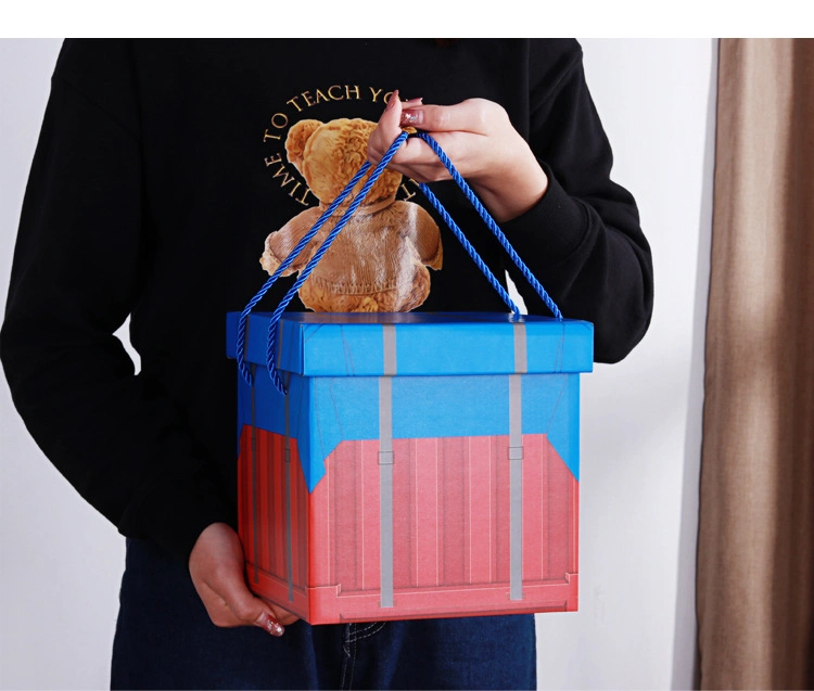 Eco-Friendly Corrugated Cardboard Paper Packaging Box Blind Box Large Carton Box with Handle