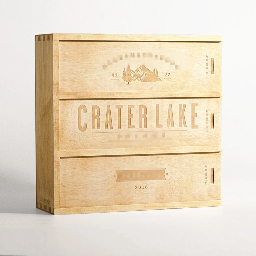 Personalized Wooden Wine Box for Wedding Couples Anniversary Gift Box