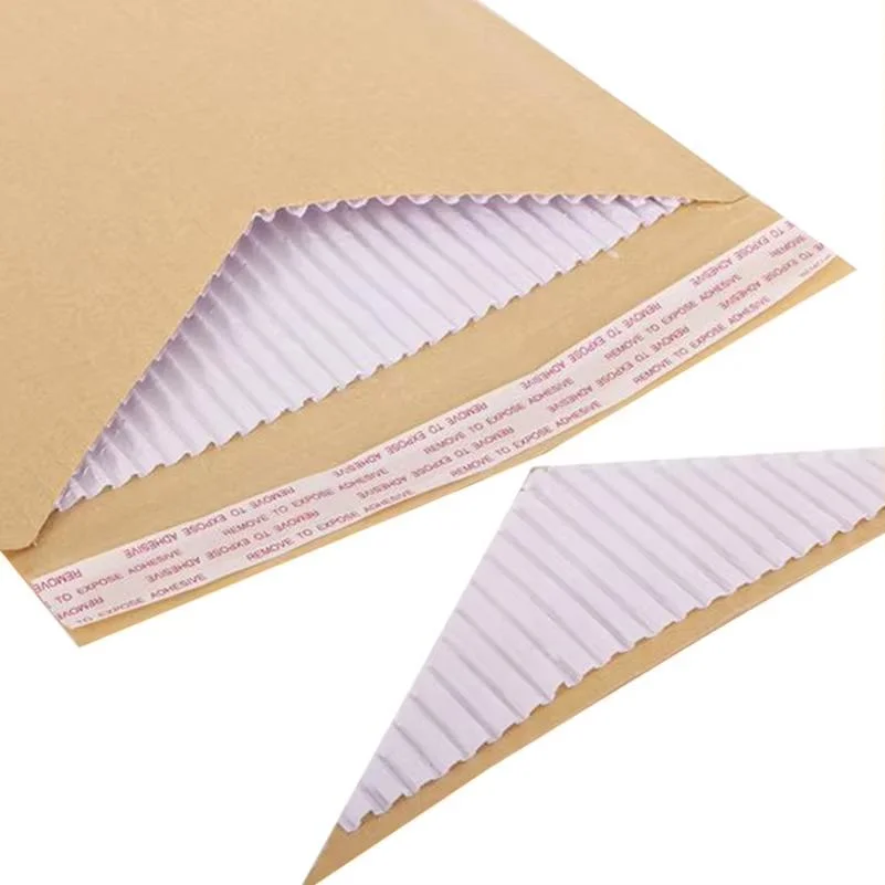 100% Biodegradable Kraft Cardboard Paper Bags Rigid Mailer Packaging Corrugated Paper Cushion Bag Envelope Style