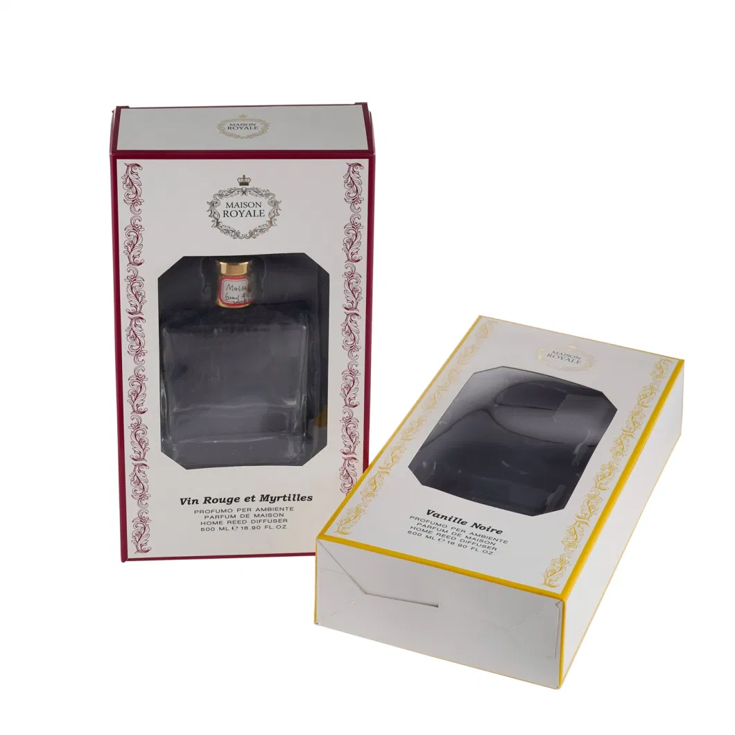 Custom Logo Printed Cardboard Paper Perfume Cosmetic Packaging Box with Window/Plastic Tray