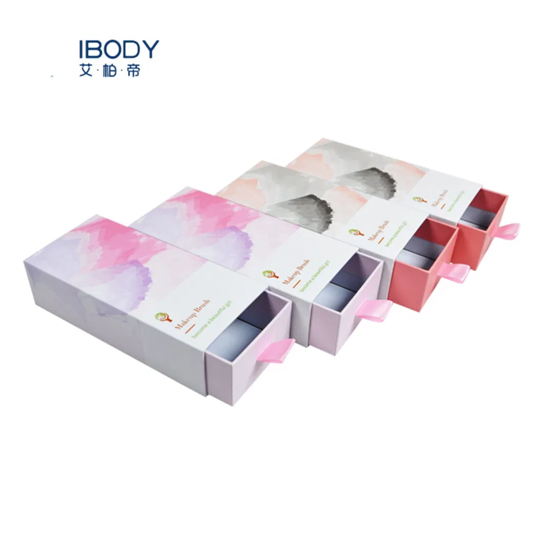 Custom Gift Personalized Hair Extension Packaging Wig Makeup Brush Biodegradable Paper Sliding Drawer Box