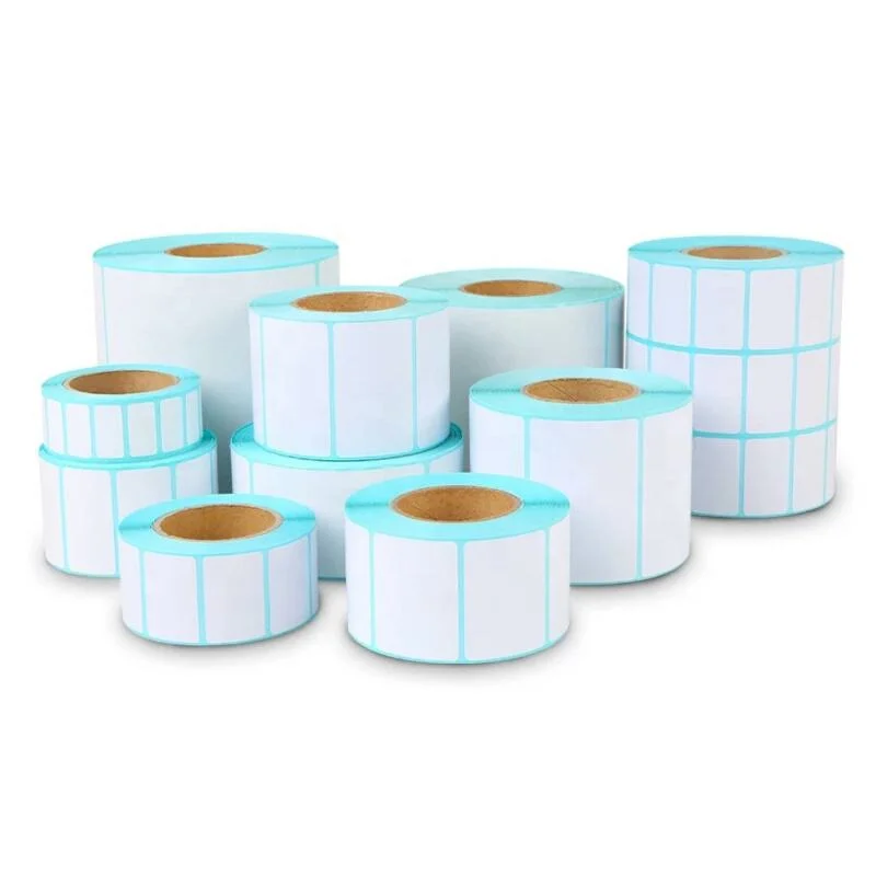 Custom White Roll Label Stickers Blank Barcode Label Direct Print Waterproof Sticker Labels for Packaging