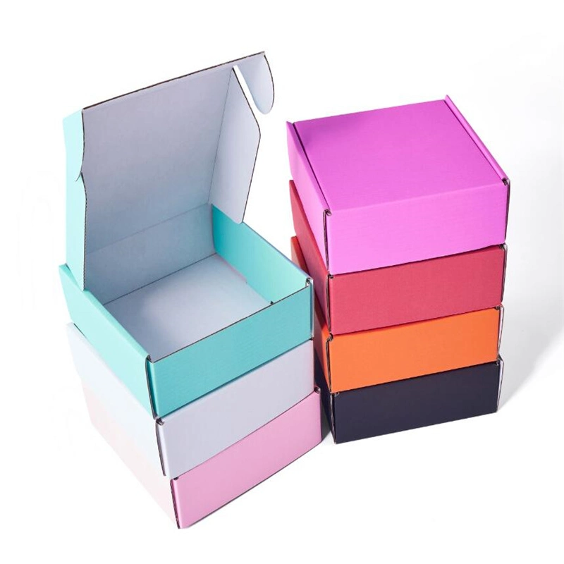 Customize Color Clothing Packing Shipping Boxes Cosmetic Pink Packaging with Paper Inserts