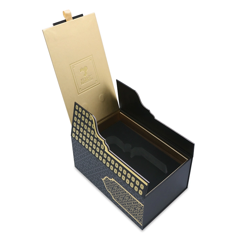 Hot New Products Luxury Brown Gift Golden Jewelry Ring Child Toy Pen Gift Boxes Middle PU Leather Wooden Packaging