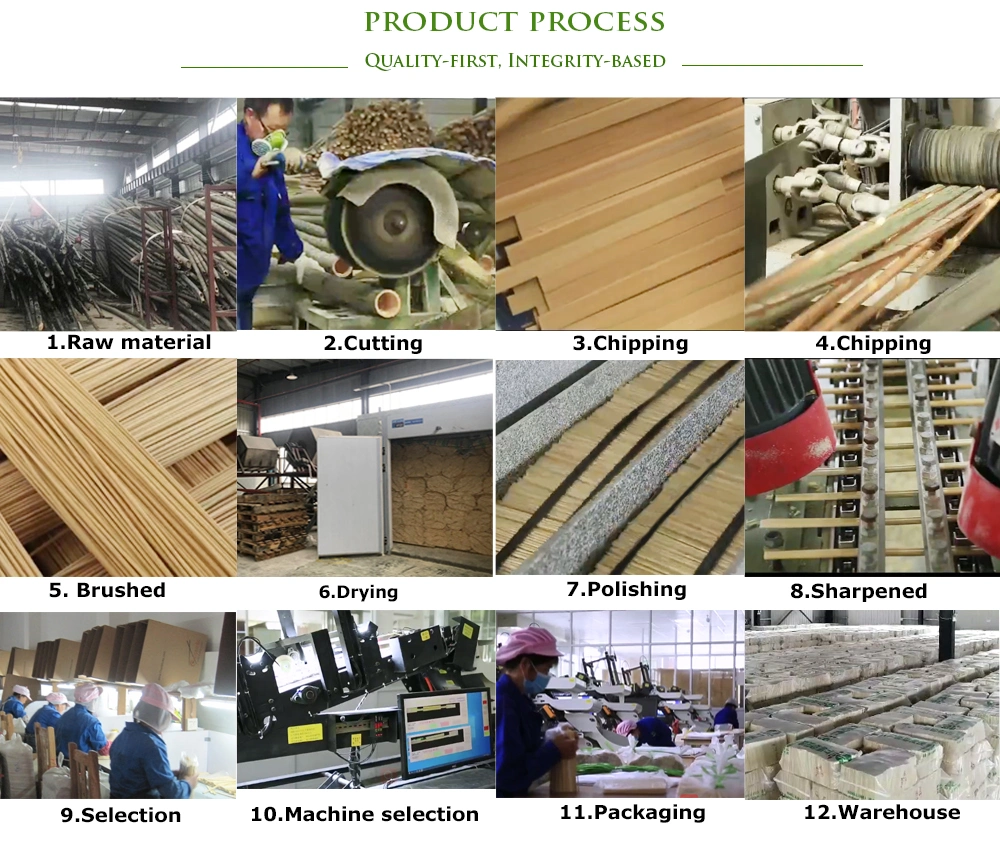 Factory Supply Accept Custom Round Raw Material Bamboo Stick Incense