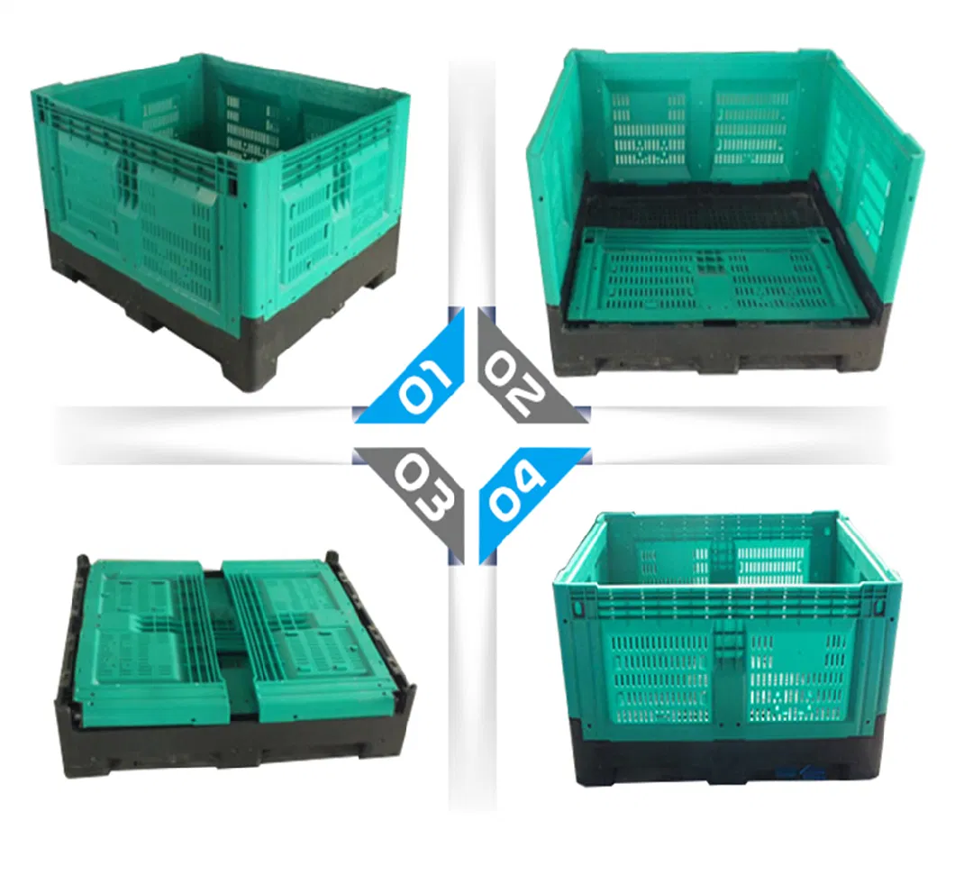 1200*1000*810 Heavy Duty Folding and Moving Packing Plastic Fruit Storage Plastic Pallet Container Box