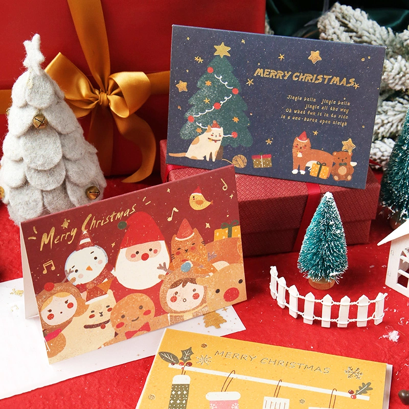 China Custom Handmade Christmas Gifts Greeting Cards Paper High-Quality Cardboard Packaging Envelope for Business Clients