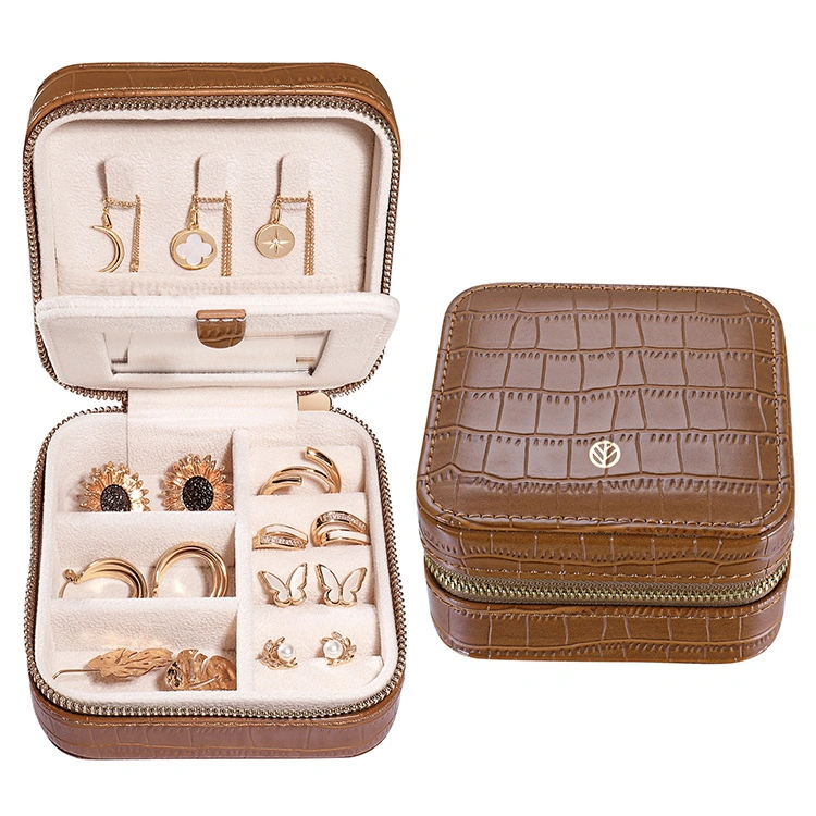 Personalized Birthday Gift Custom Necklace Ring Earrings Jewelry Organizer Case Leatherette Mini Portable Travel Jewelry Box