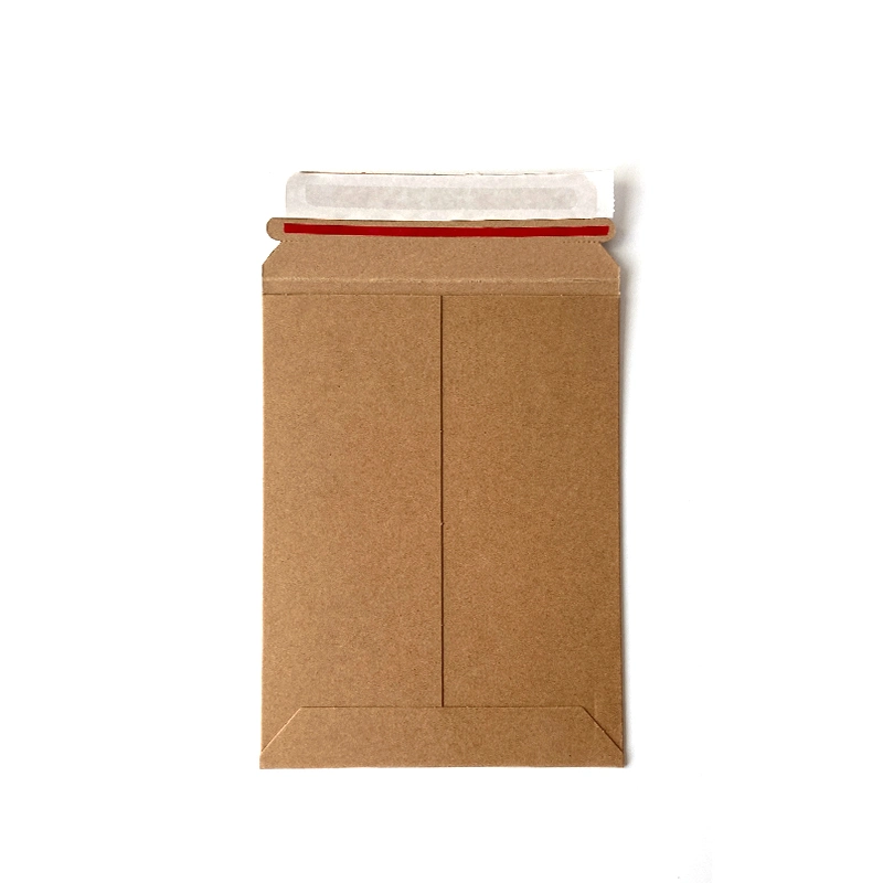 Kraft Paper Rigid Cardboard Mailer Envelope with Self-Sealing Peel off Strip for Gift Wrap