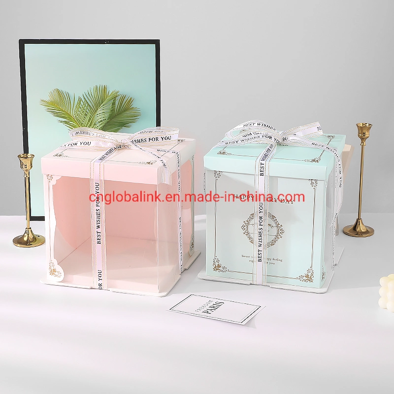 Cake Packaging Birthday Custom Clear Tall Transparent Cakes Boxes in Bulk 6/8/10 Inch