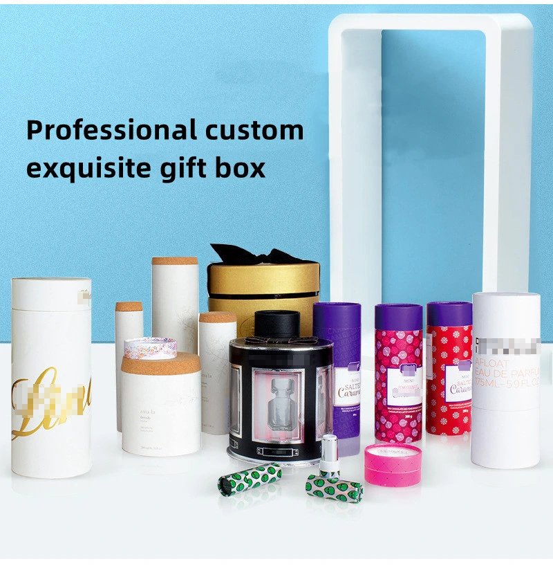 Customize Logo Printed Pink Paper Round Special Type Rigid Cardboard Clothing Cosmetic Packaging Magnetic Gift Box